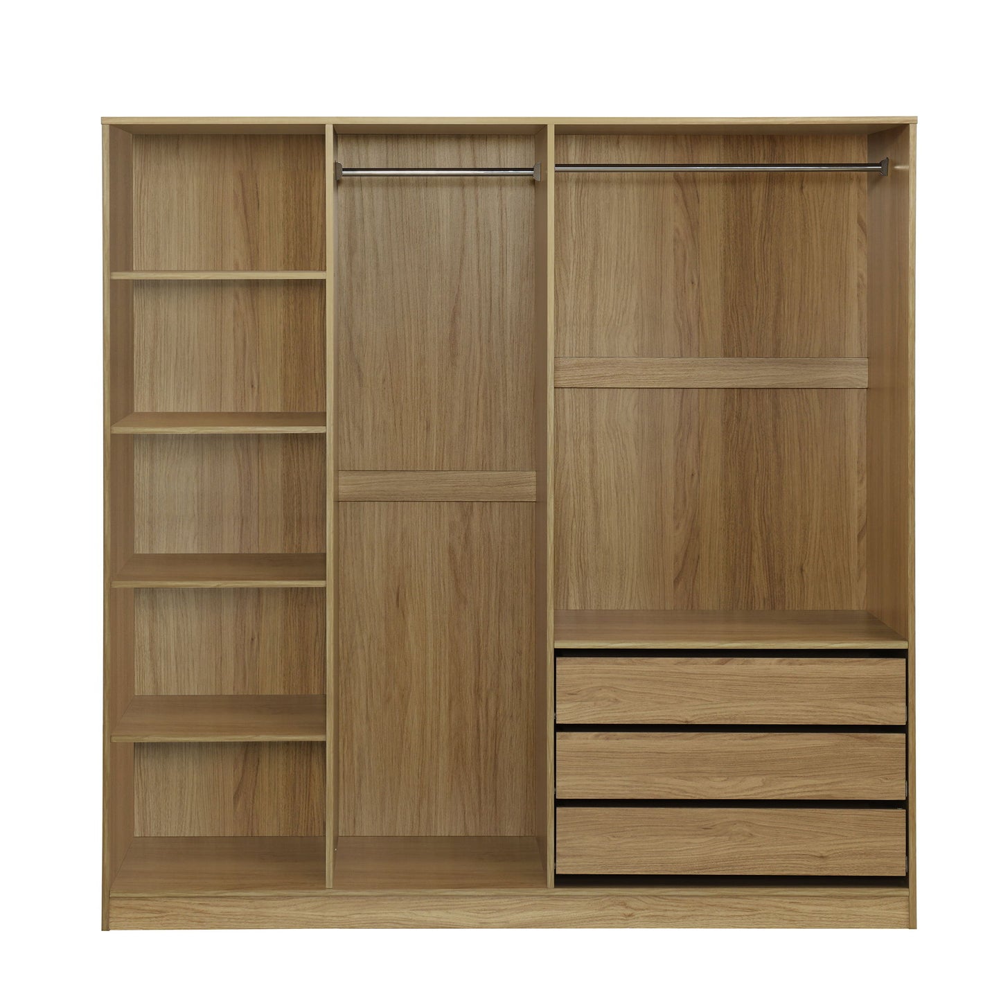 Doorless Storage Wardrobe For Dedroom With Shelves And 3 Drawers Timeless Haven