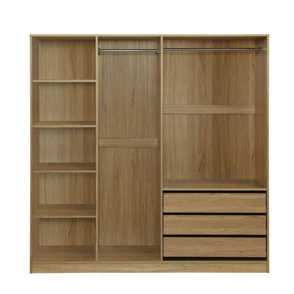 Doorless Storage Wardrobe For Dedroom With Shelves And 3 Drawers Timeless Haven