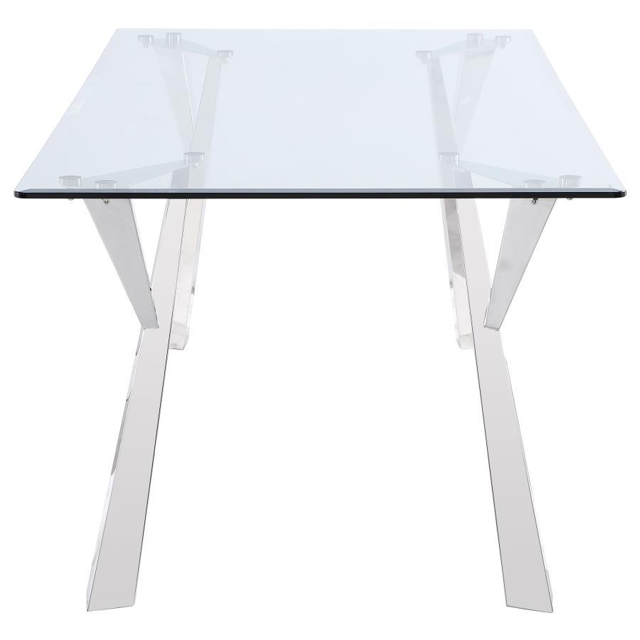 Alaia - Rectangular Glass Top Dining Table - Chrome Coaster Fine Furniture