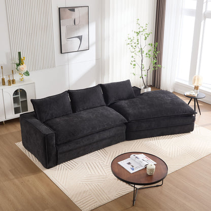 Modern Minimalist Modular Sectional Sofa With Deep Seats And Right Facing Chaise Home Essentials