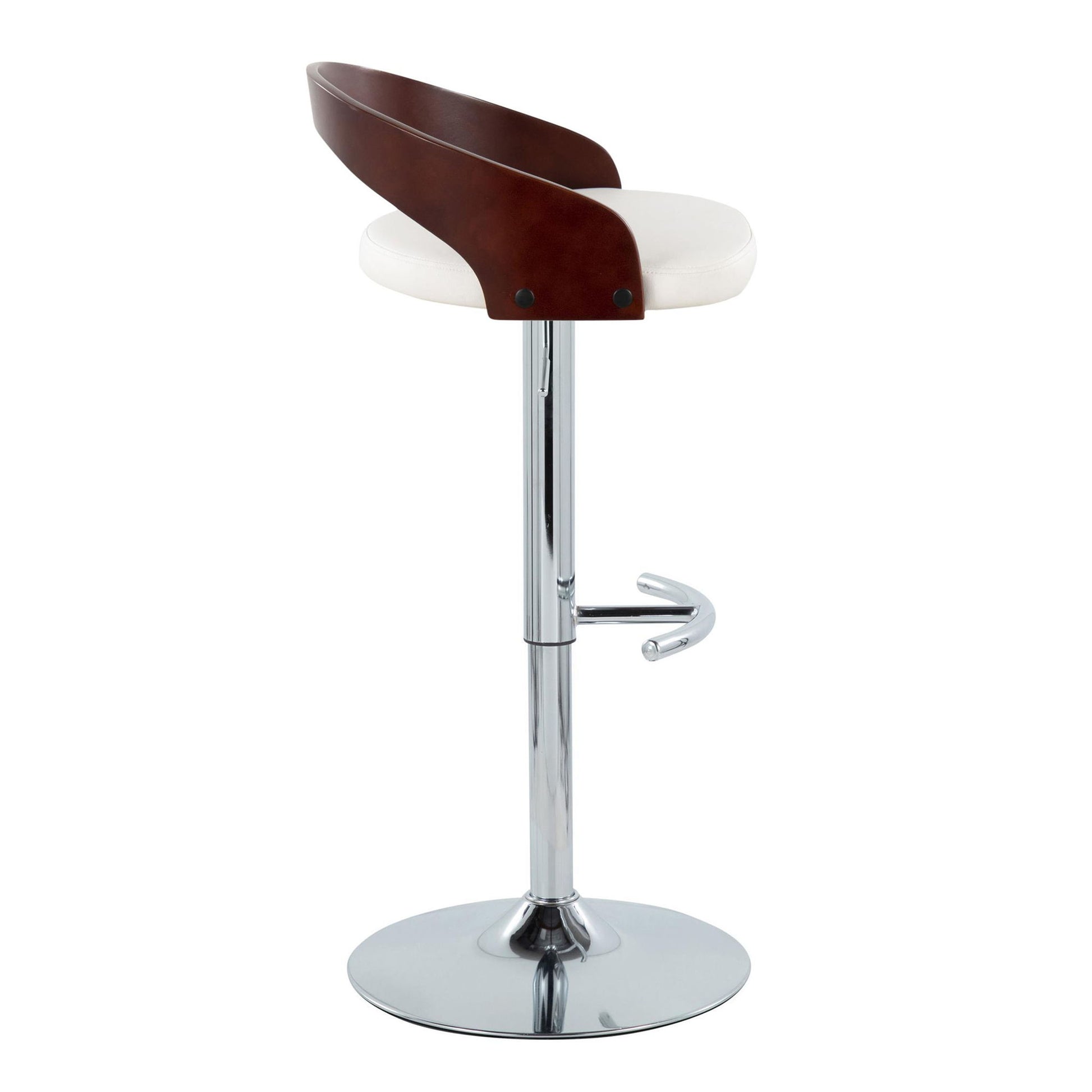 Grotto - Contemporary Adjustable Barstool & Swivel With Rounded T Footrest (Set of 2) Lumi Source