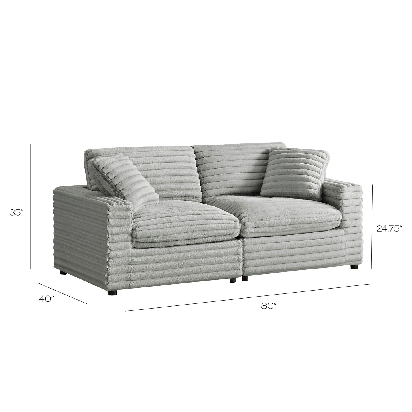 Jenny - 2 Piece Sofa Sectional - Gray Ridgecrest Home