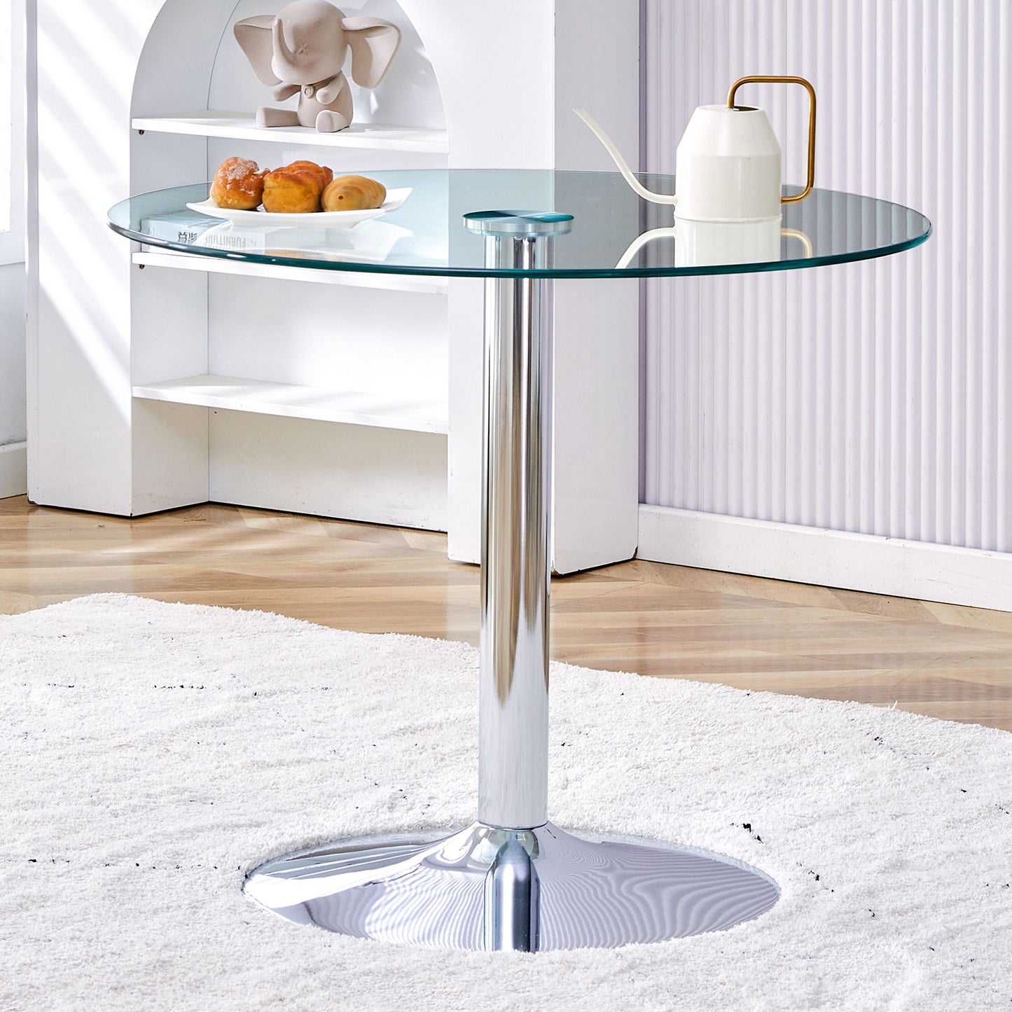 Modern Minimalist Round Dining Table With Glass Top Home Essentials