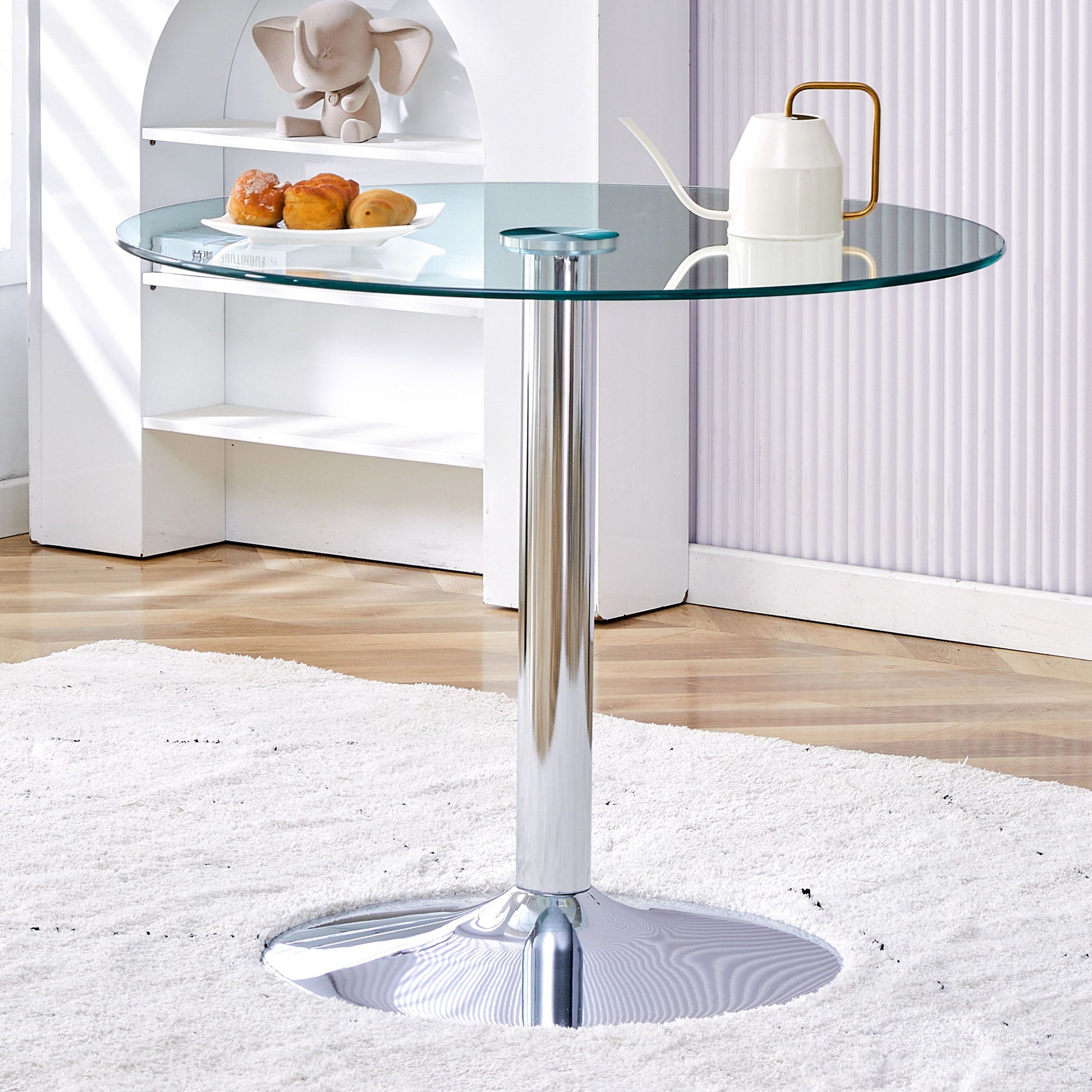 Modern Minimalist Round Dining Table With Glass Top Home Essentials