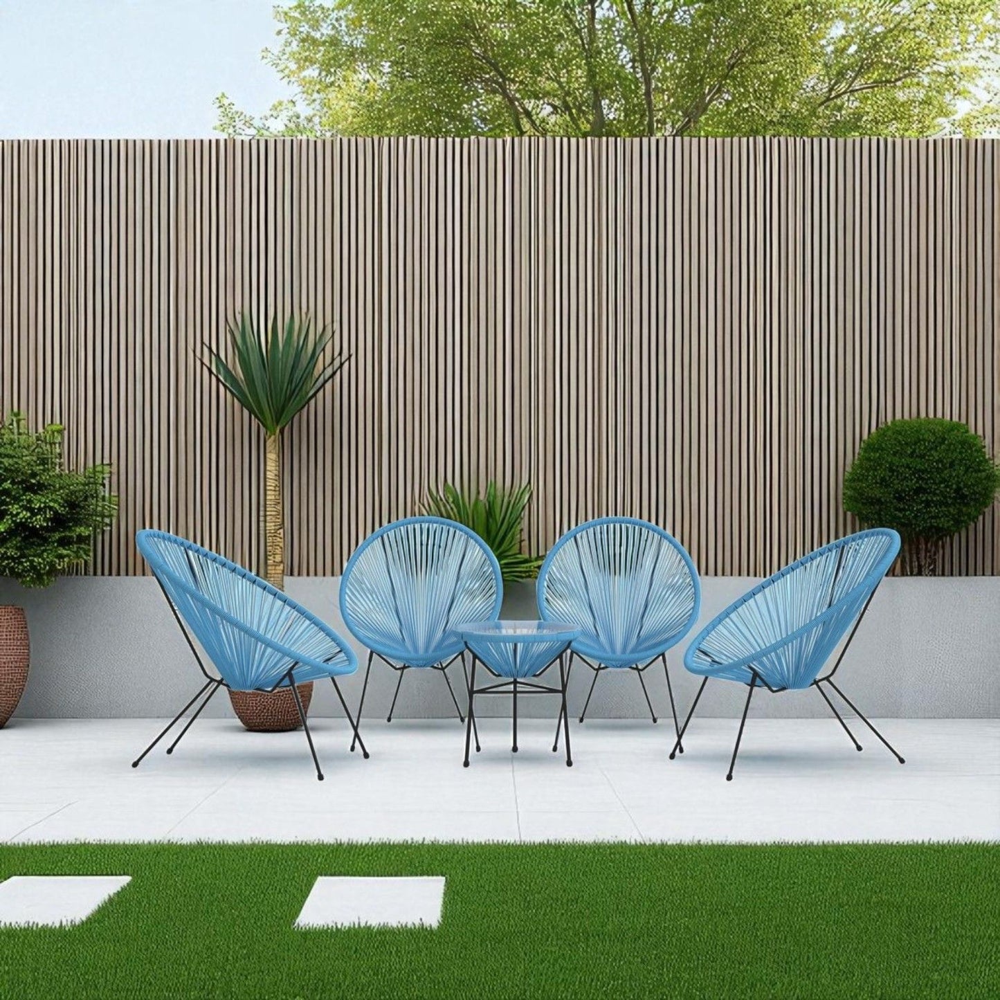 Outdoor Conversation Set With Ergonomic Lounge Chairs And Tempered Glass Table LSI Patio Furniture