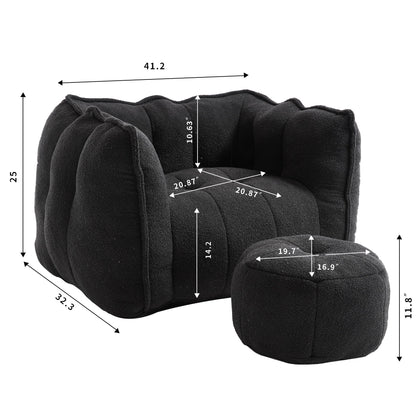 Soft Chenille Bean Bag Chair With High Resilient Foam Home Essentials