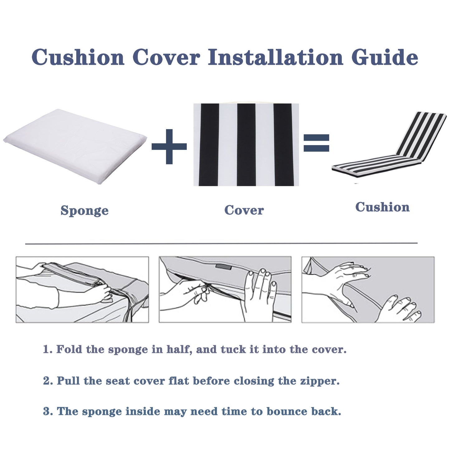 Outdoor Lounge Chair Cushion Replacement Patio Funiture Seat Cushion Chaise Lounge Cushion Home Essentials