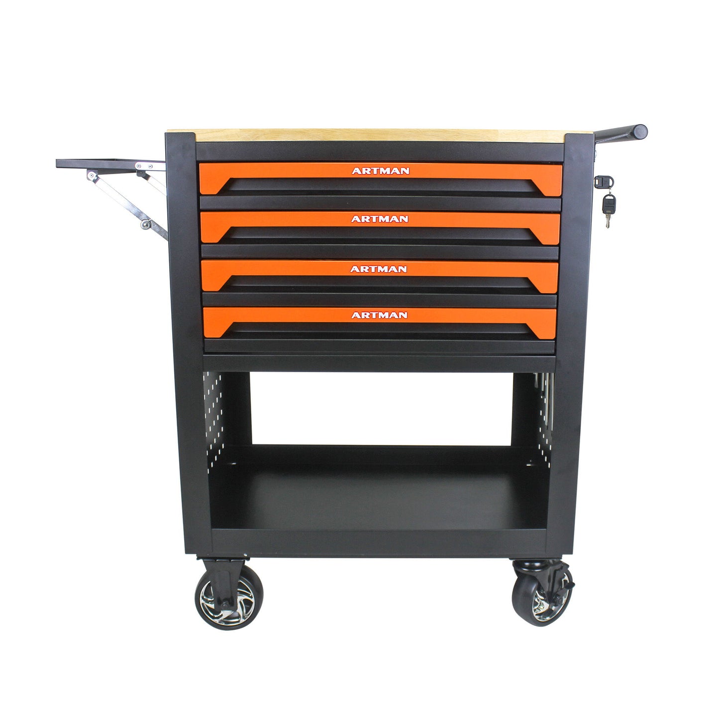 4 Drawers Multifunctional Tool Cart With Wheels And Wooden Top Daily Nest