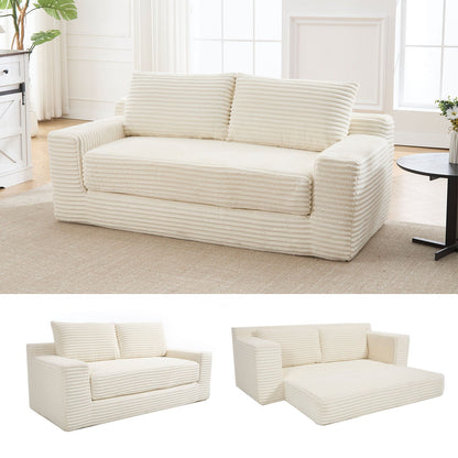 Convertible Loveseat Sofa Bed With Memory Foam & Steel Frame Home Essentials