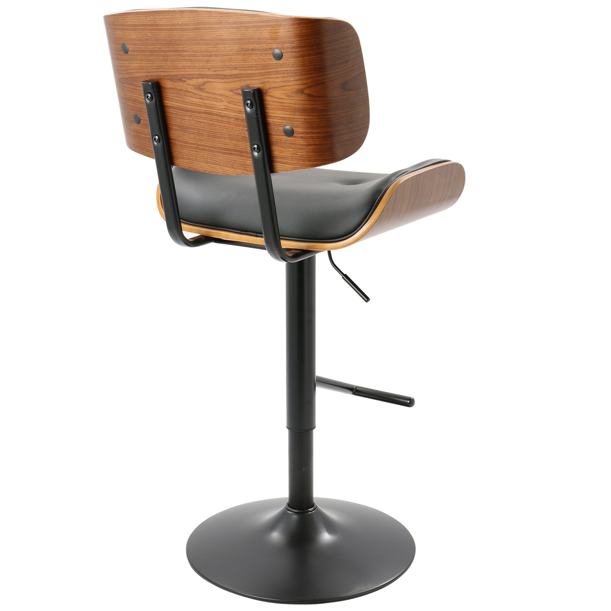 Lombardi - Mid Century Modern Adjustable Barstool With Swivel With Straight T Footrest (Set of 3) Lumi Source