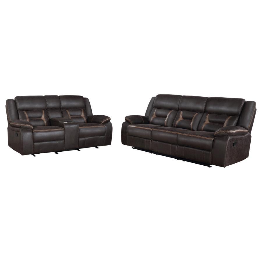 Greer - Upholstered Reclining Sofa Set CoasterEveryday