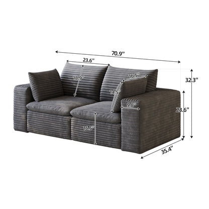 Cloud Sofa, Deep Seat Couches, Removable Cushion For Living Room - Dark Gray Home Essentials