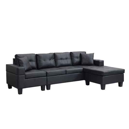 Modern Sectional Sofa Set With Chaise Lounge And Cup Holder Home Essentials