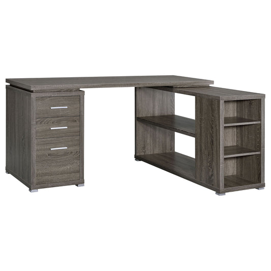 Transitional L Shape Computer Desk With Multiple Storage And Built In File Cabinet Home Essentials