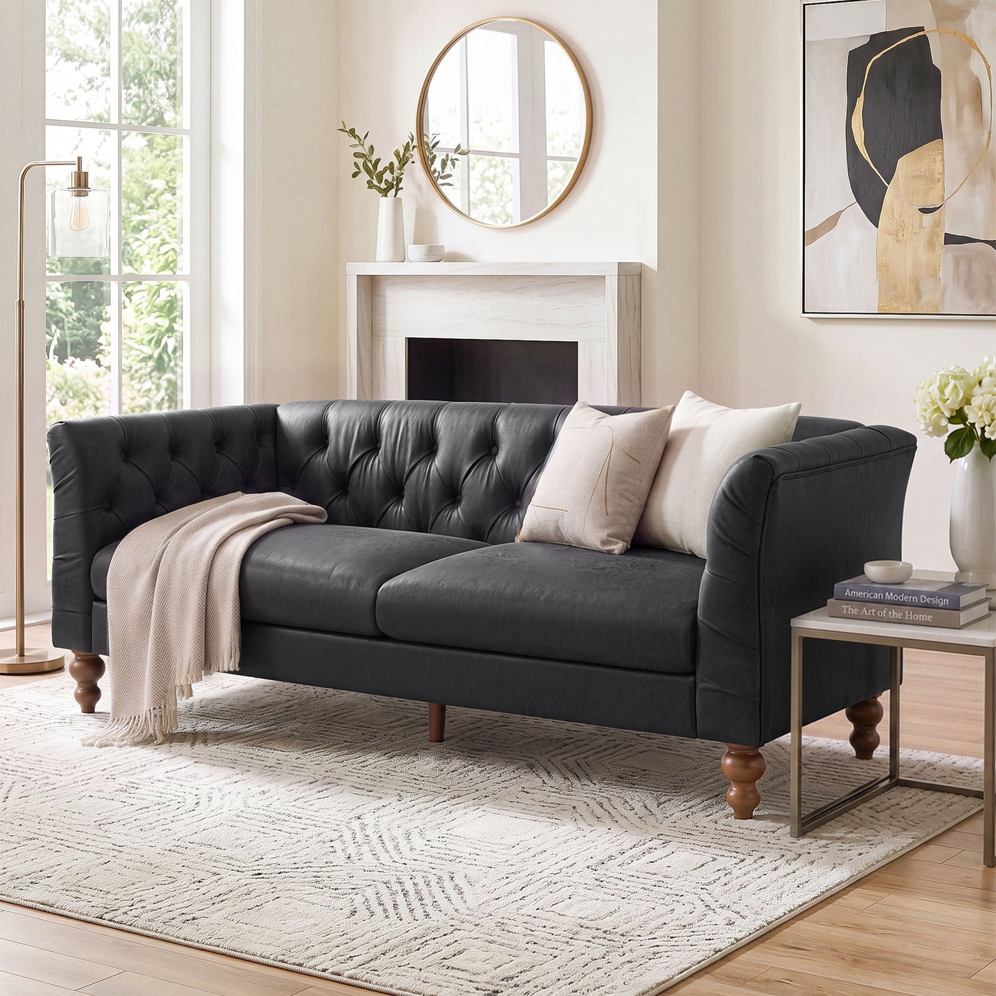 Chesterfield Sofa With Flared Arms For Living Room Noble House