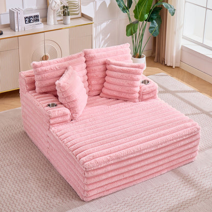 Oversized Chaise Lounge Chair Indoor With Pillows For Living Room Hearth and Haven