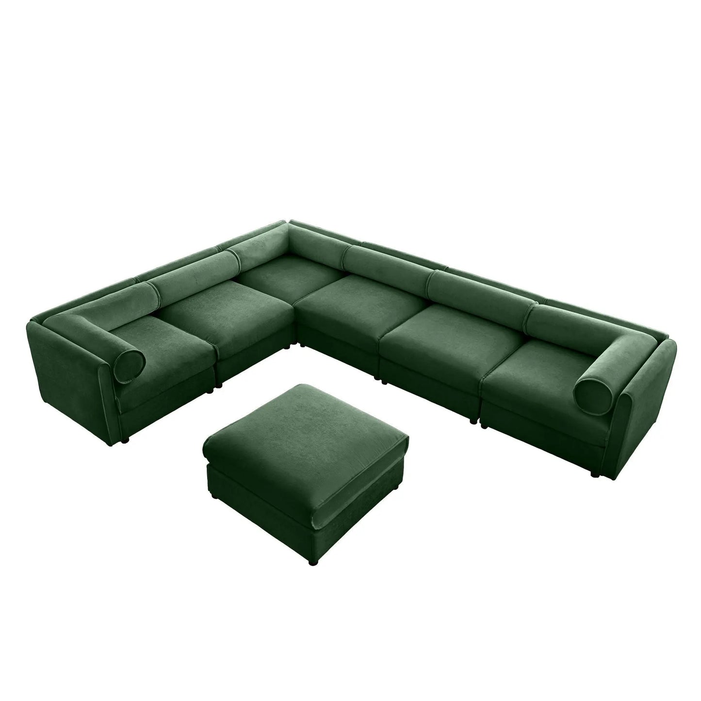 Contemporary Elegant White Chenille Sofa With Storage And Ottoman Home Essentials