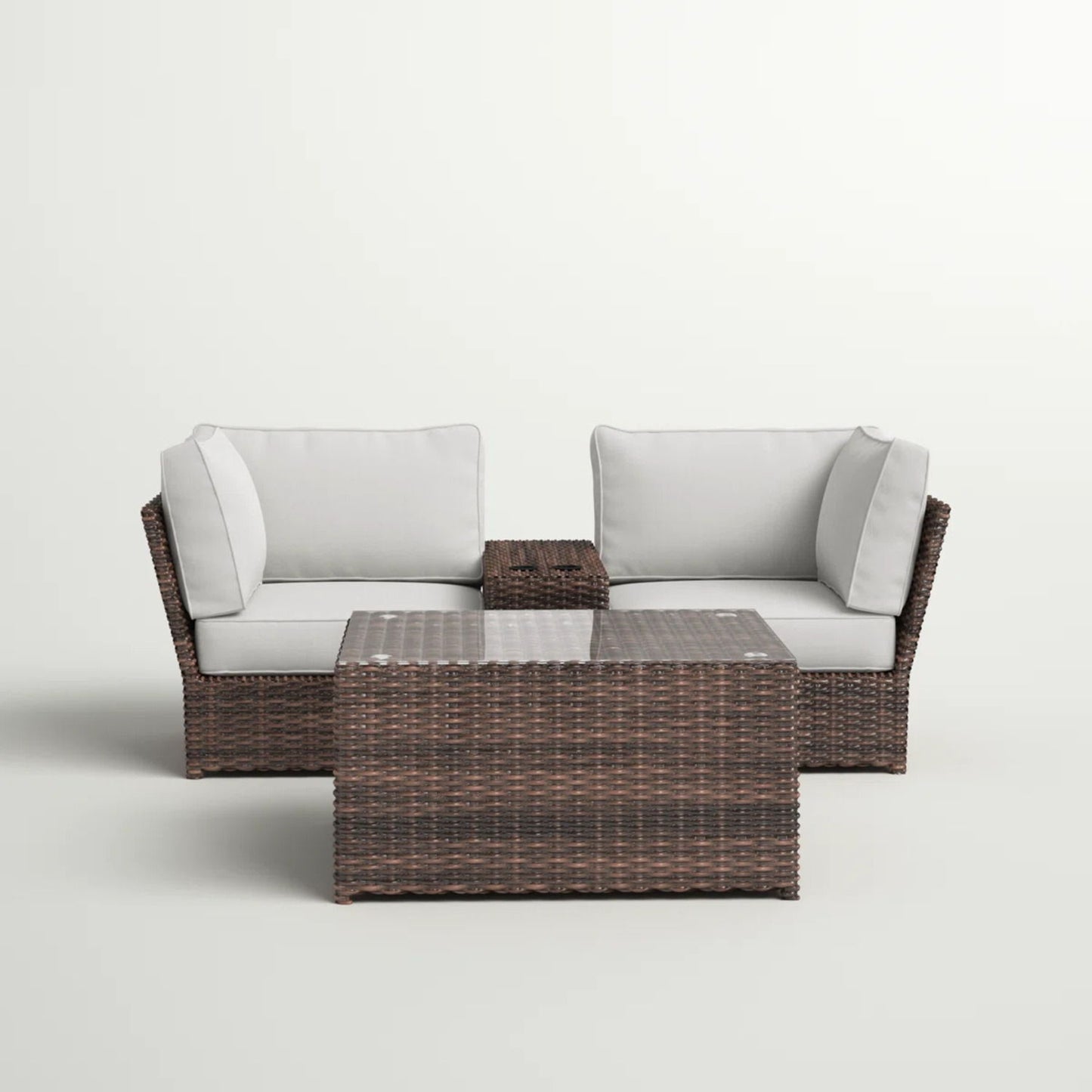 Comfortable Modern Patio Rattan Sectional Set With Cushions LSI Patio Furniture