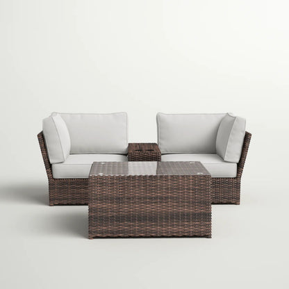 Comfortable Modern Patio Rattan Sectional Set With Cushions LSI Patio Furniture