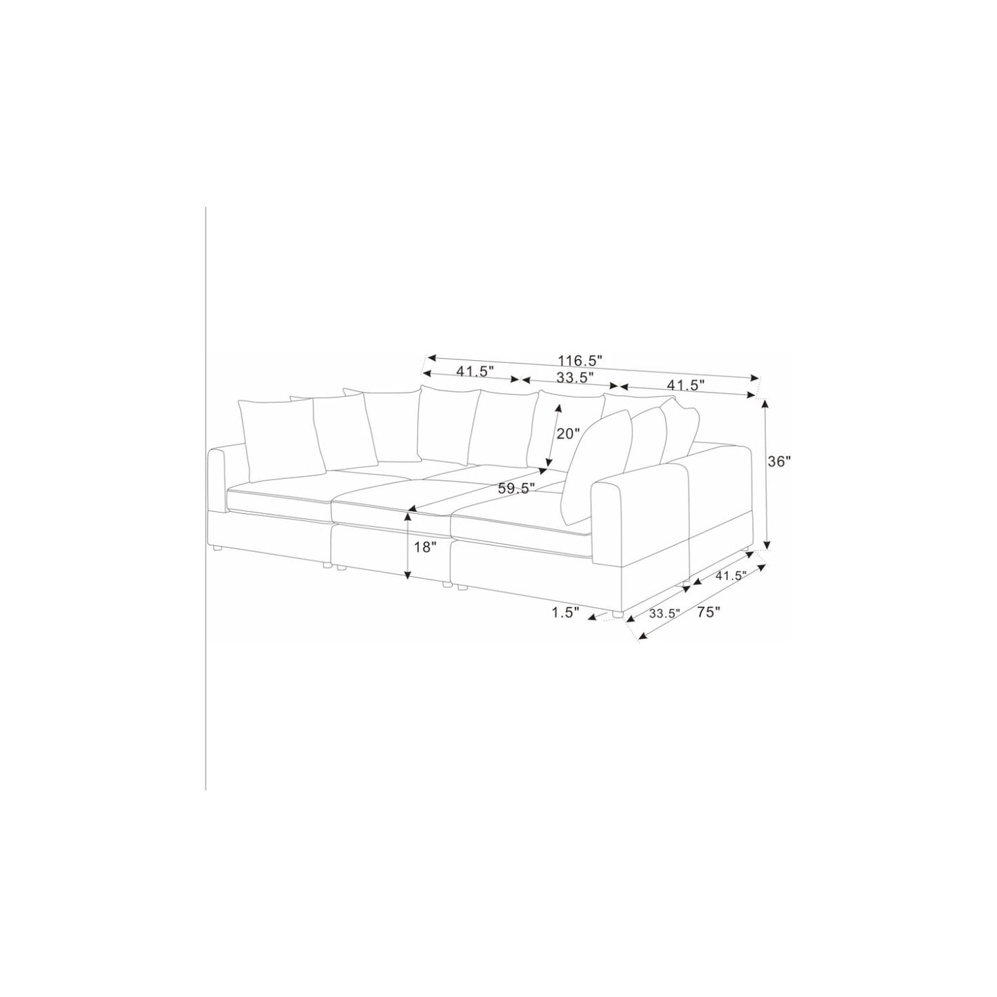 Haven - 6 Piece Modular Sectional The Soft House