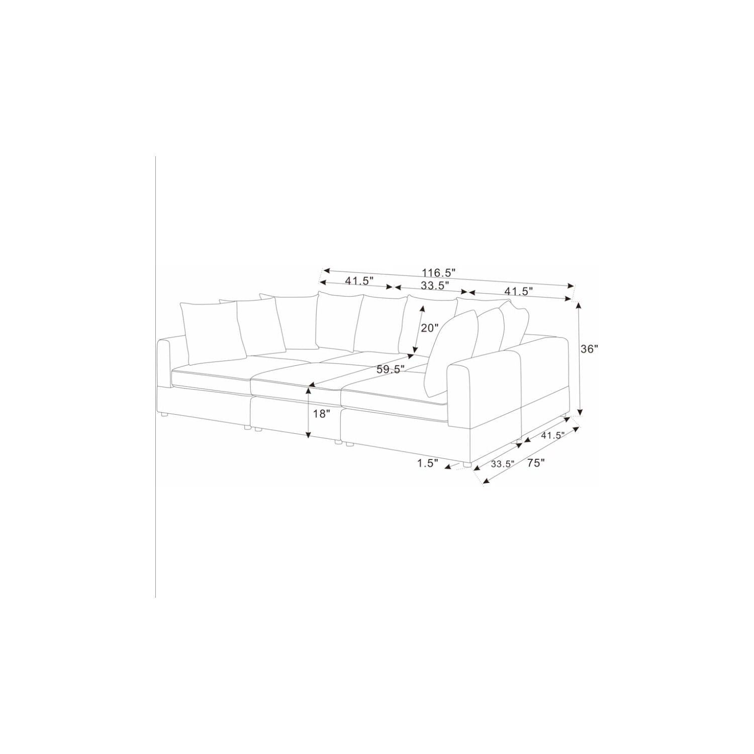 Haven - 6 Piece Modular Sectional The Soft House