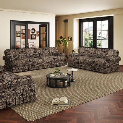 Luxuriously Comfortable Cloud Couch With Elegant Rolled Arms & Pleated Skirt Design Home Essentials