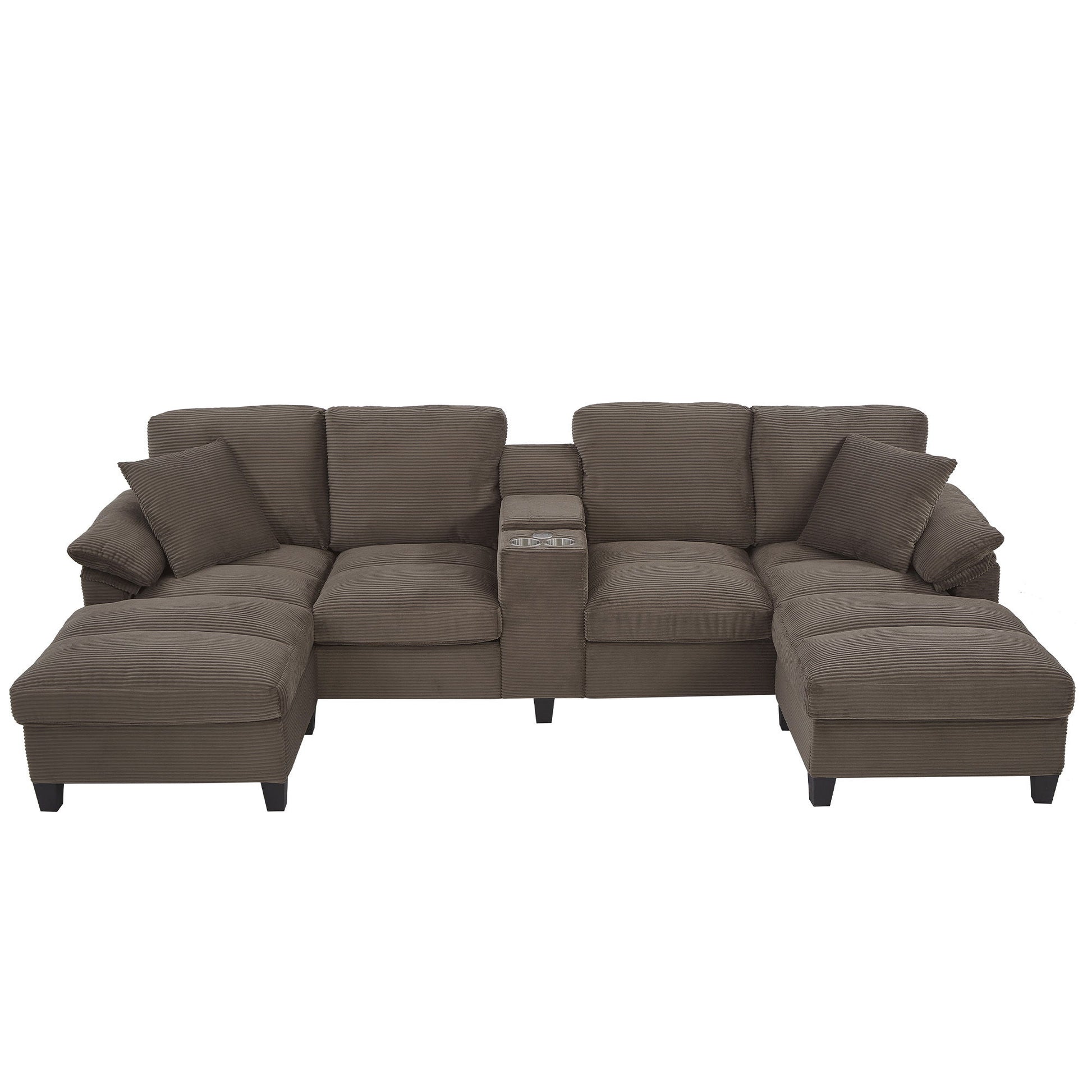 Modern U-Shaped Sectional Sofa With Storage Ottomans Hearth and Haven
