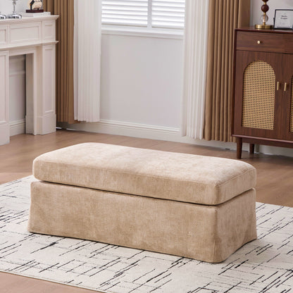 Wide Modern Upholstered Ottoman Foot Stool Home Essentials