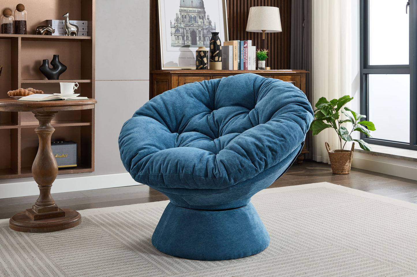 Oversized Swivel Accent Chair, 360 Swivel Barrel Chair, Papasan Chair For Living Room Bedroom