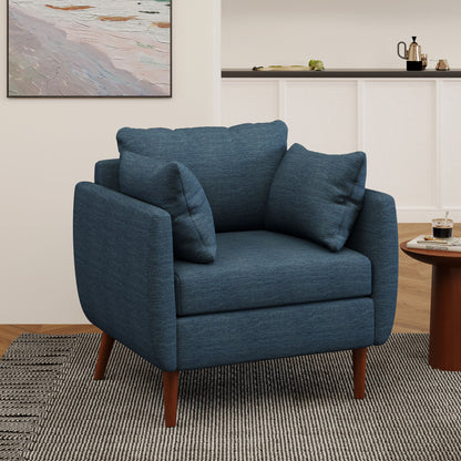 Luminate - Upholstered Fabric Club Chair With Tapered Legs And 2 Accent Pillows Noble House