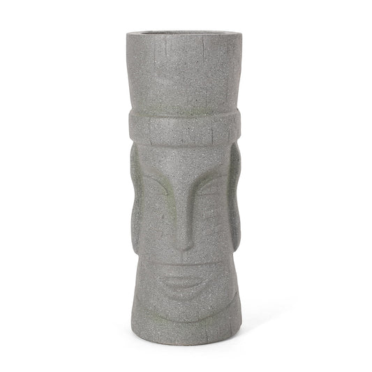 Classic Flower Planter With Magnesium Oxide Material - Stone Gray Noble House