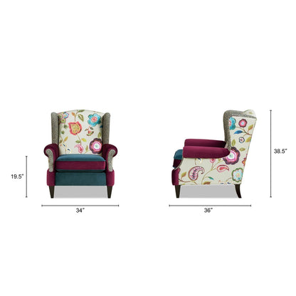 Anya - Wingback Accent Arm Chair - Blue Jennifer Taylor Home