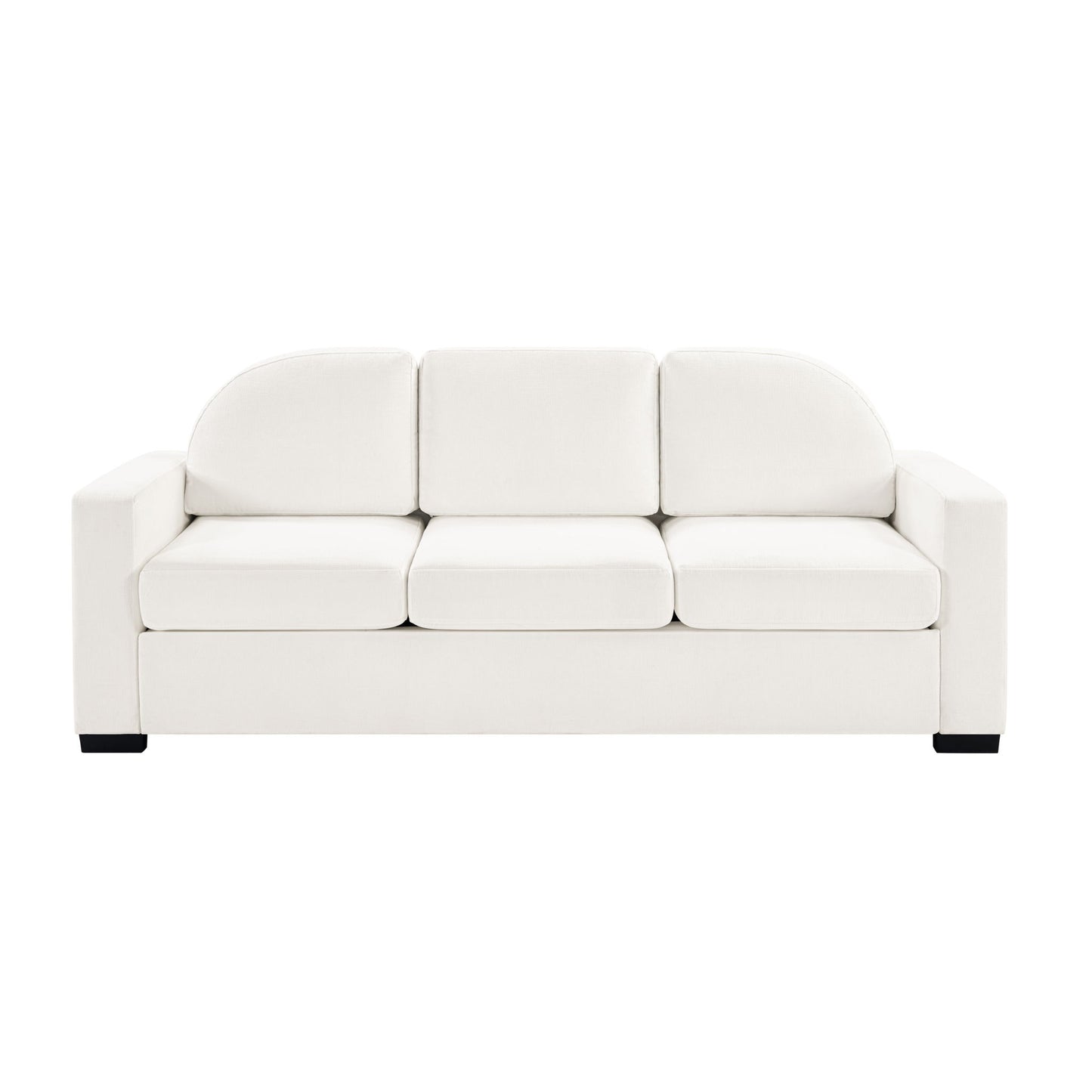 Modern 3 Seater Sofa With Curved Backrest Noble House