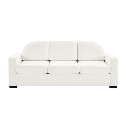 Modern 3 Seater Sofa With Curved Backrest Noble House