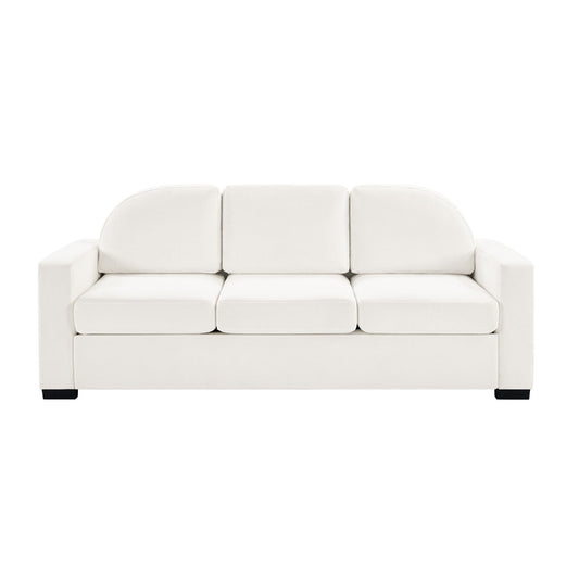 Modern 3 Seater Sofa With Curved Backrest Noble House