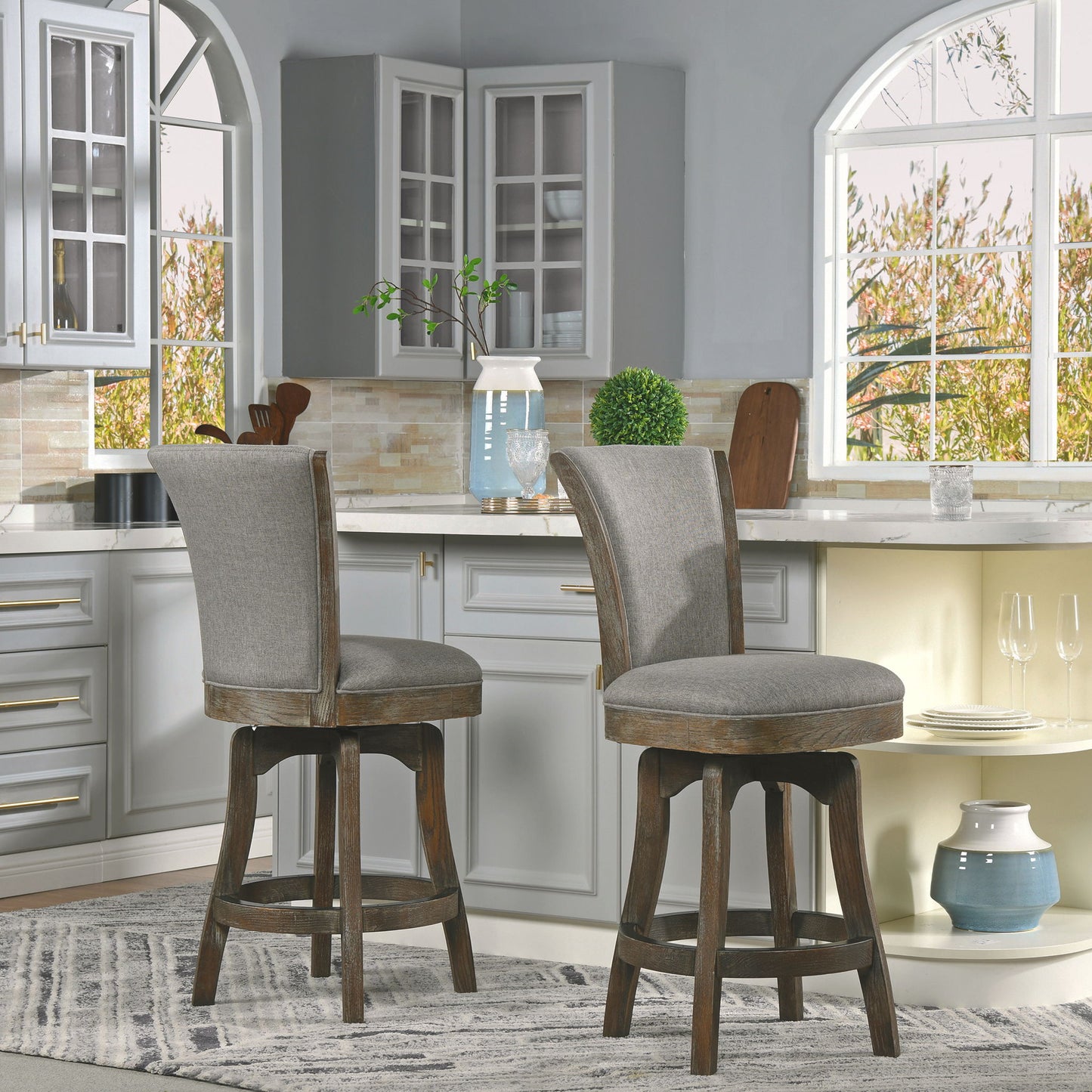 Henry - Armless Swivel Counter Height Bar Stool Jennifer Taylor Home