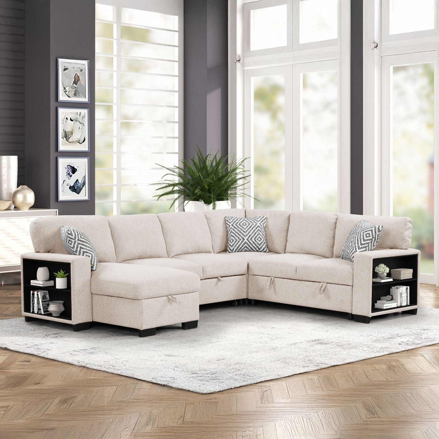 Cairo - Sectional With Pullout Sleeper Matrix Furniture Group