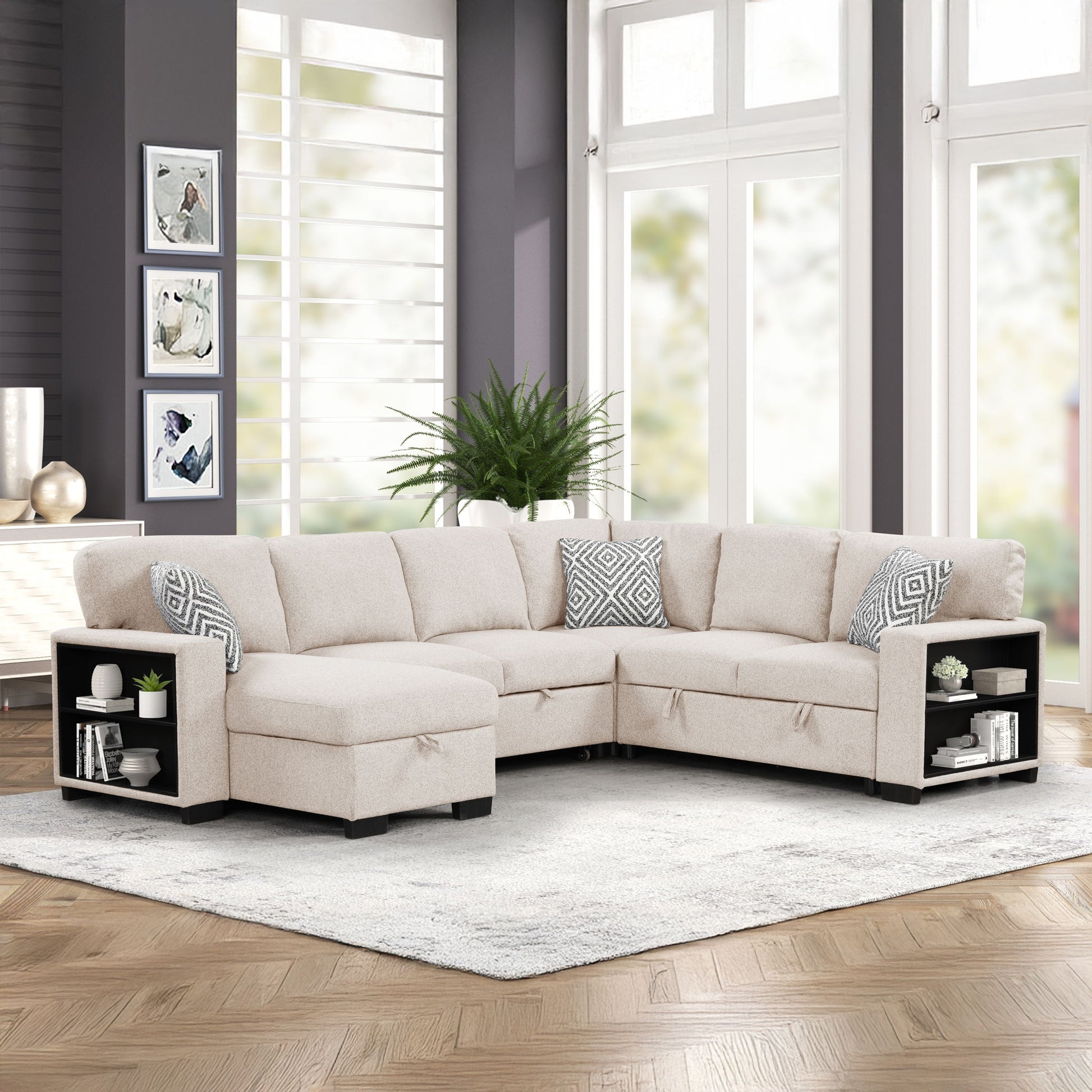 Cairo - Sectional With Pullout Sleeper Matrix Furniture Group