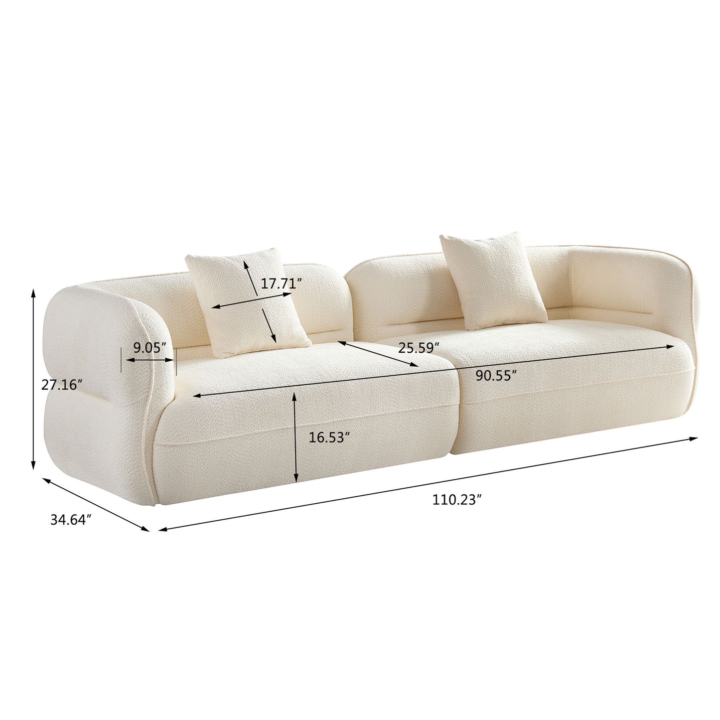 Sectional Sofa With Durable Fabric, Solid Wood Frame, And High Density Sponge Fill Home Essentials