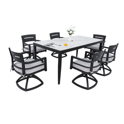 Modern Outdoor Patio Dining Set With Table And Chairs With Sunbrella Cushions Life Outside