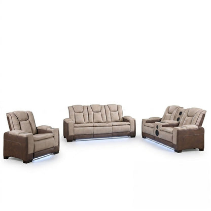 Bruno - Power Reclining Living Room Set With LED Lighting Matrix Furniture Group
