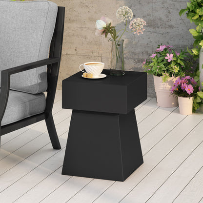 Outdoor Side Table, Patio End Table - Black Noble House