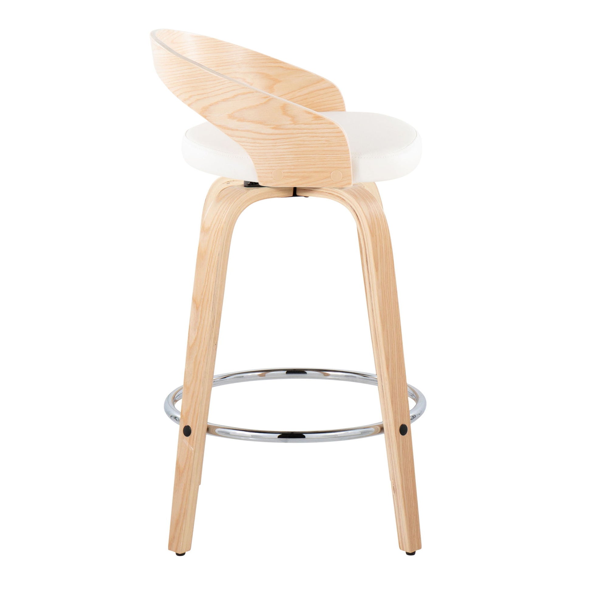 Grotto - Contemporary Fixed Height Counter Stool With Swivel With Round Footrest (Set of 2) Lumi Source