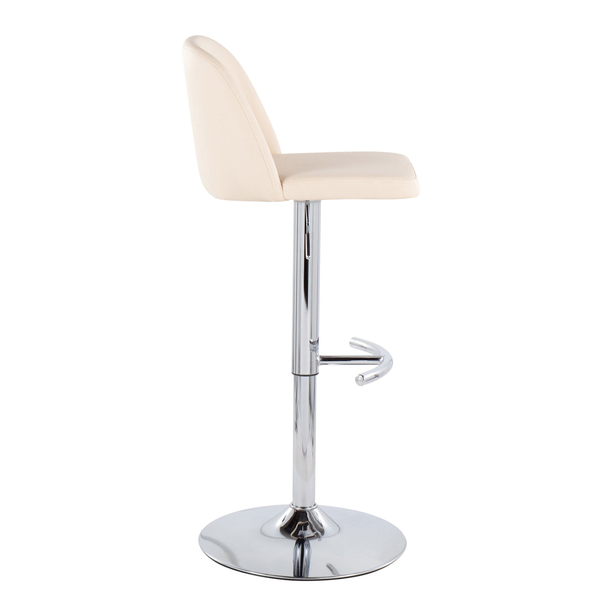 Toriano - Contemporary Adjustable Barstool With Swivel & Rounded T Footrest (Set of 2) Lumi Source