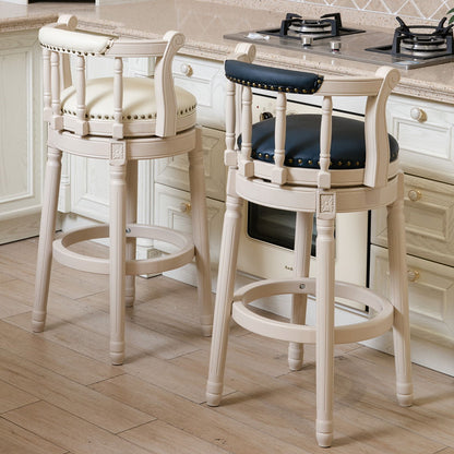 Leather Wooden Bar Stool Home Essentials