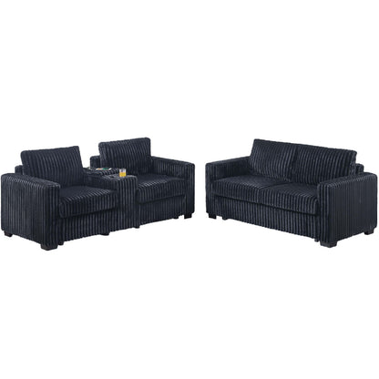 Modern Style 2 Piece Sofa Set With Cup Holders & Charging Port Home Essentials