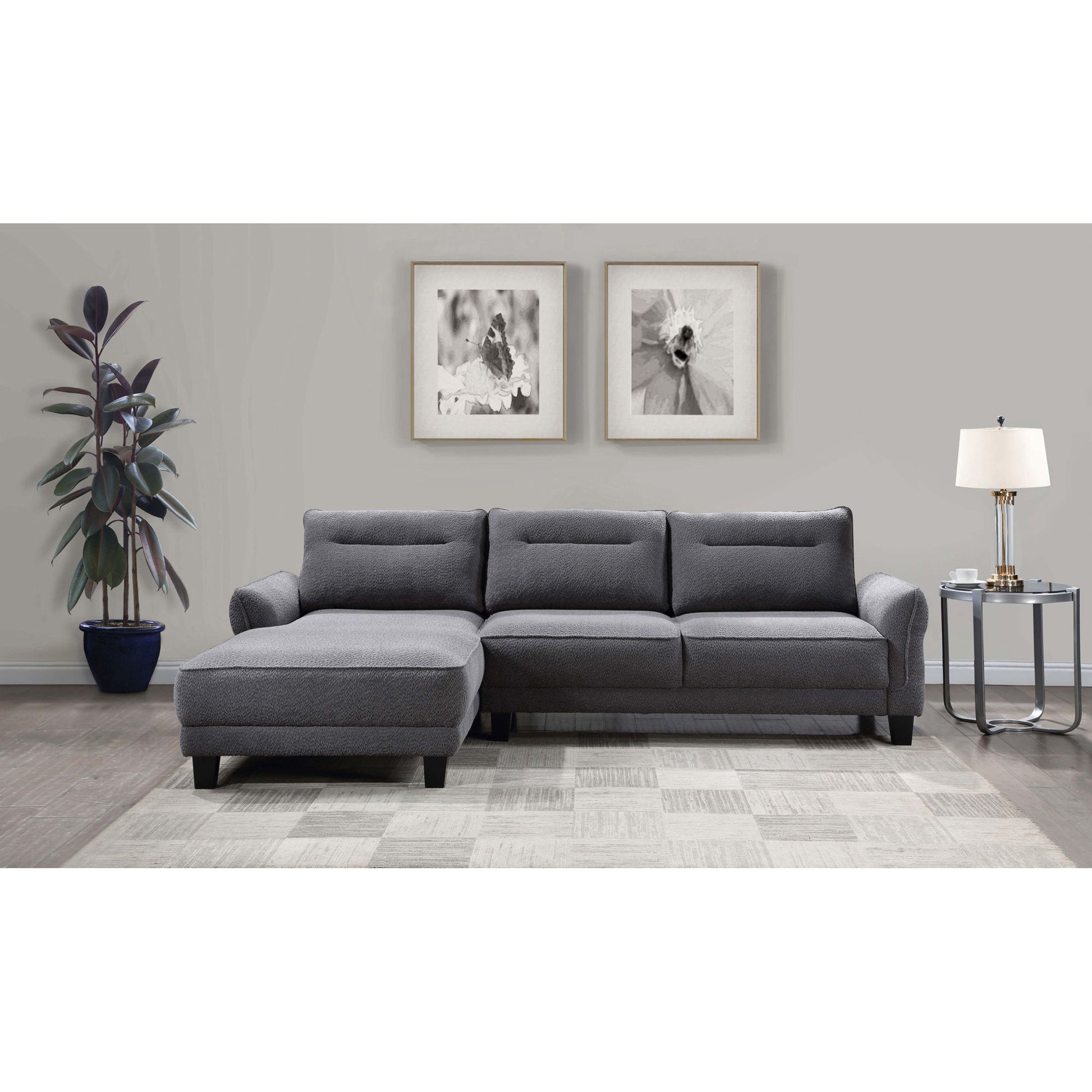 Verona - Loose Back Sectional Sofa - Gray Furniture Max