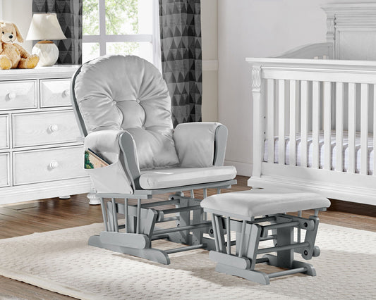 Mason - Glider And Ottoman Gray Wood Suite Bebe