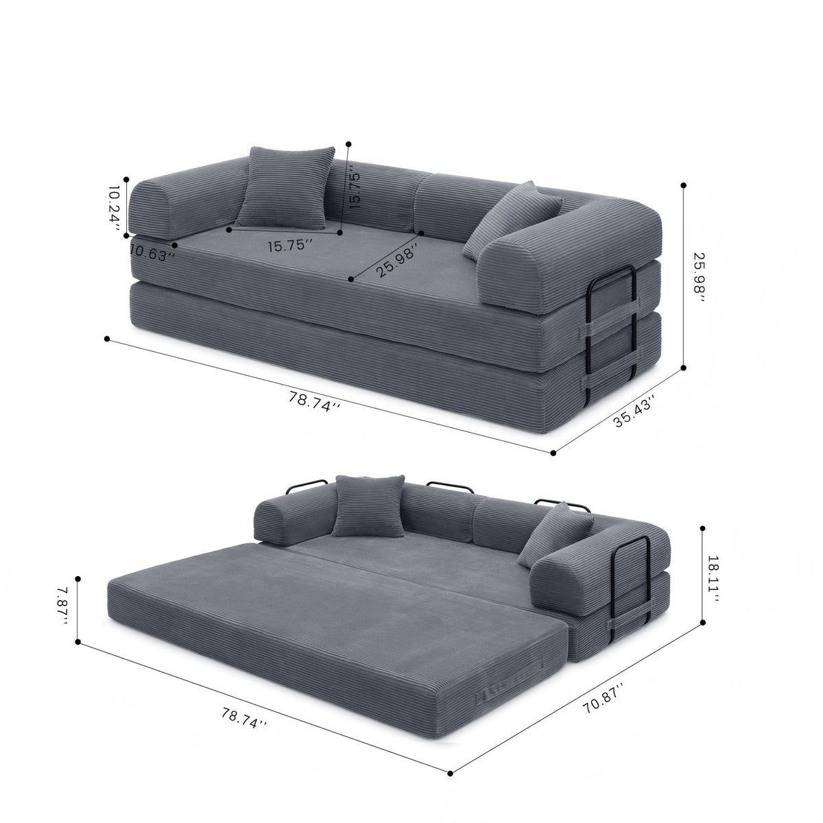 Convertible Foldable Floor Sofa Bed For Living Room Home Essentials