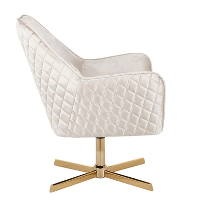 Diana - Contemporary Lounge Chair - Gold / Cream Lumi Source